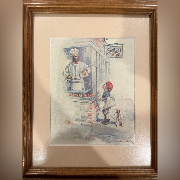 Vintage 1923 “Cream Of Wheat Inn” Original Magazine Framed AD By Edward Brewer - Picture 4 of 9